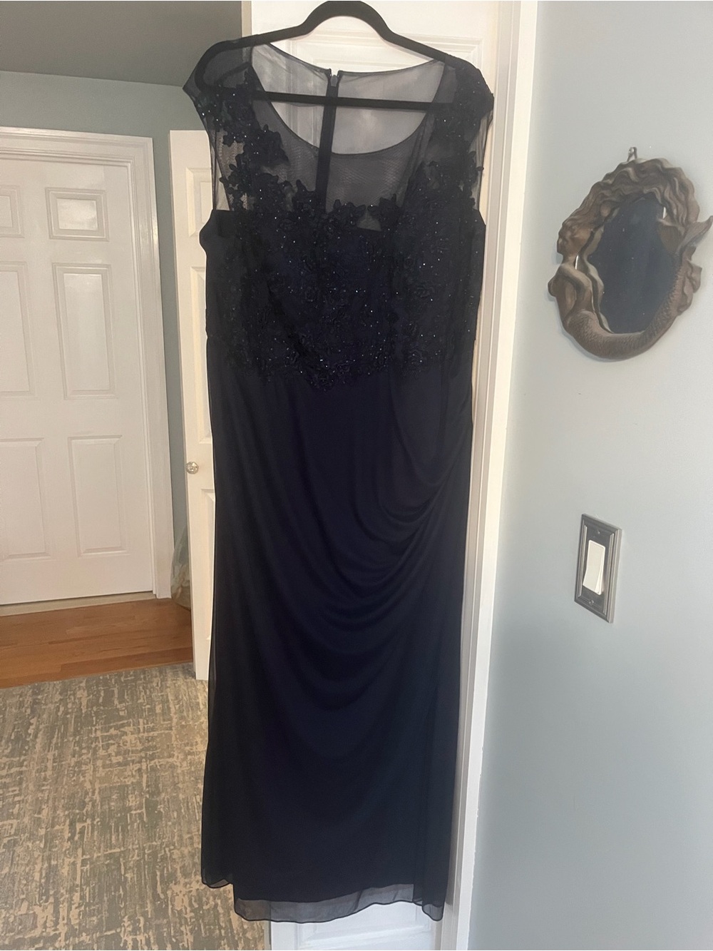 Elegant Evening Dress with Sheer Embellished Bodice - Picture 4 of 4